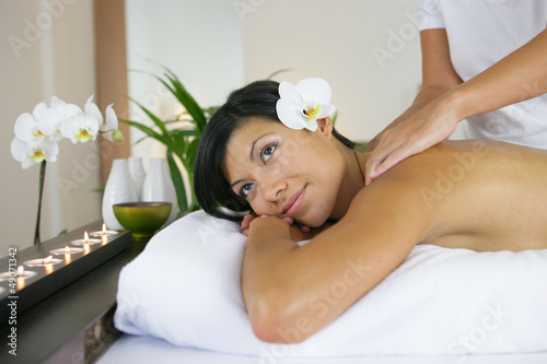 Woman receiving professional massage