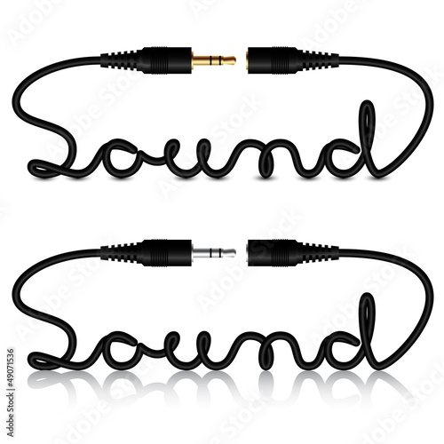 vector jack connectors sound calligraphy