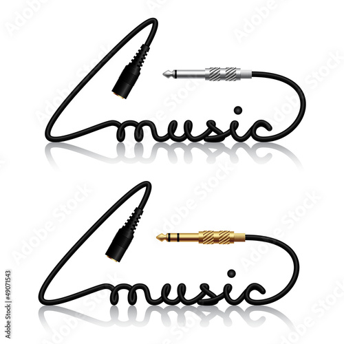 vector jack connectors music calligraphy
