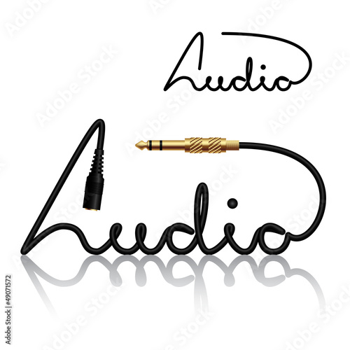 vector jack connectors audio calligraphy