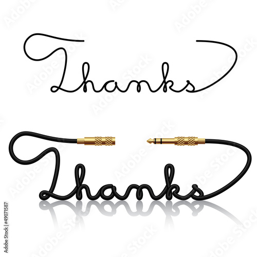vector jack connectors thanks calligraphy