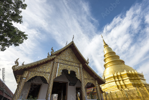 Golden Pagoda at Wat Phra That Hariphunchai   Thailand