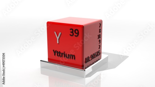 Yttrium, 3d chemical element of the periodic