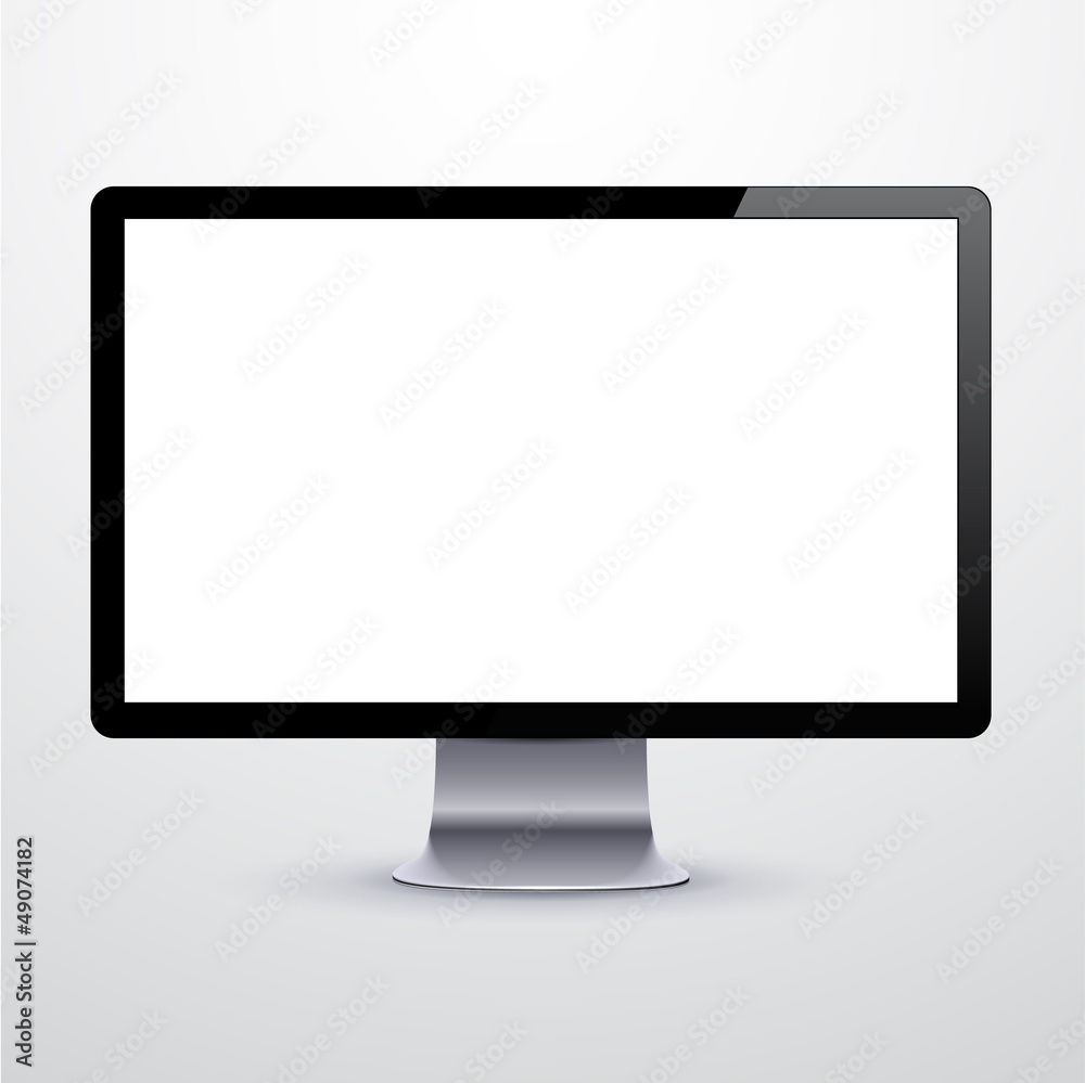 Vector illustration of high-detailed modern PC monitor. Eps10. Vector illustration of high-detailed modern PC monitor. Eps10.