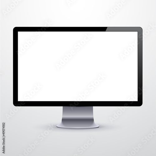 Vector illustration of high-detailed modern PC monitor. Eps10.