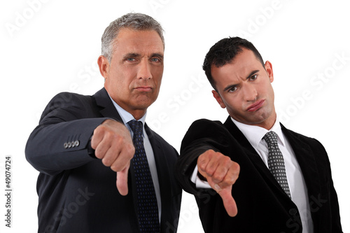 businessmen, thumbs down photo