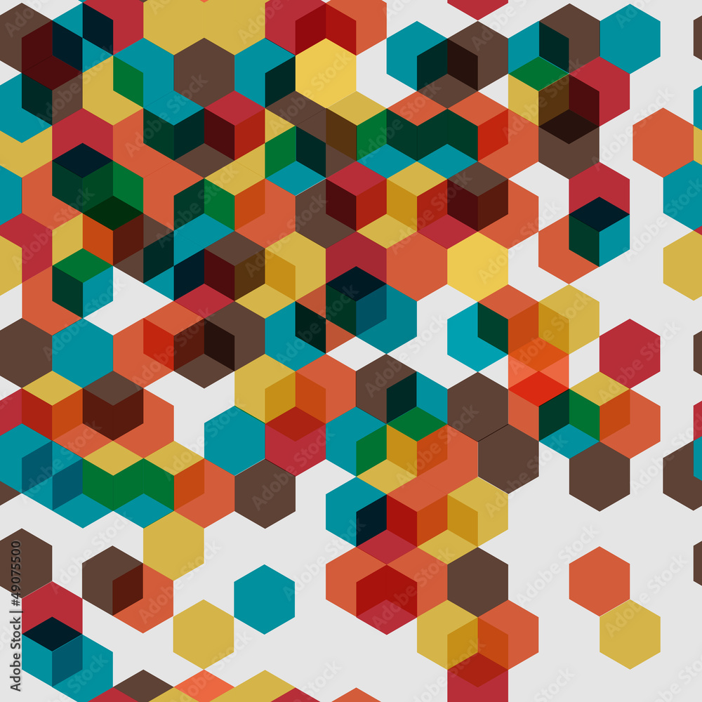 Seamless pattern of colorful abstract cubes Seamless pattern of colorful abstract cubes