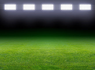 Green soccer field