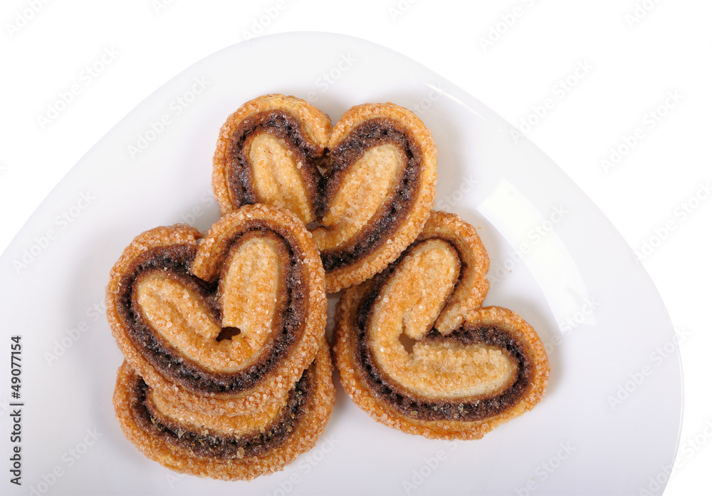 Cookie hearts on a plate