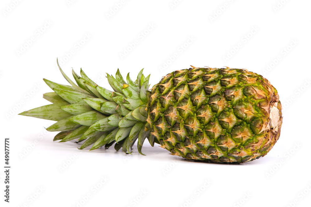 Single pineapple isolated on white Single pineapple isolated on white