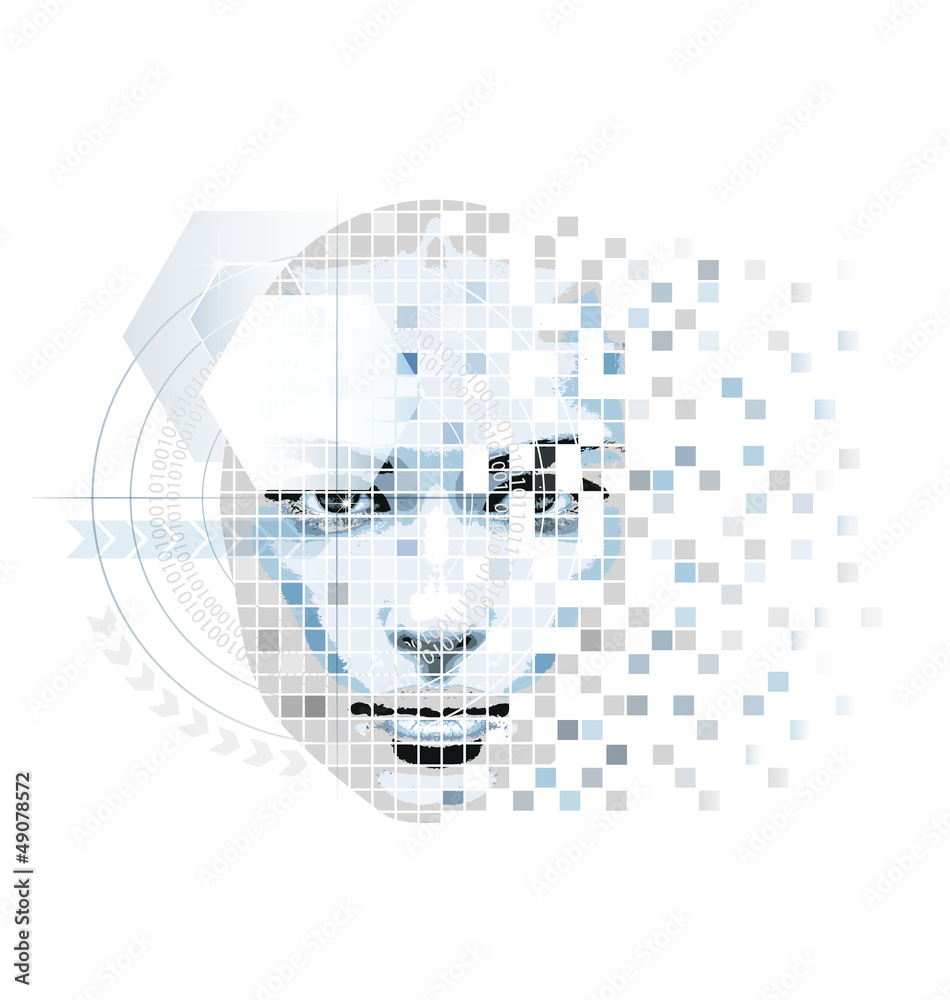 Compute-minded abstract vector artwork - obrazy, fototapety, plakaty 