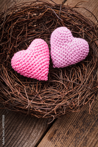 Nest with hearts