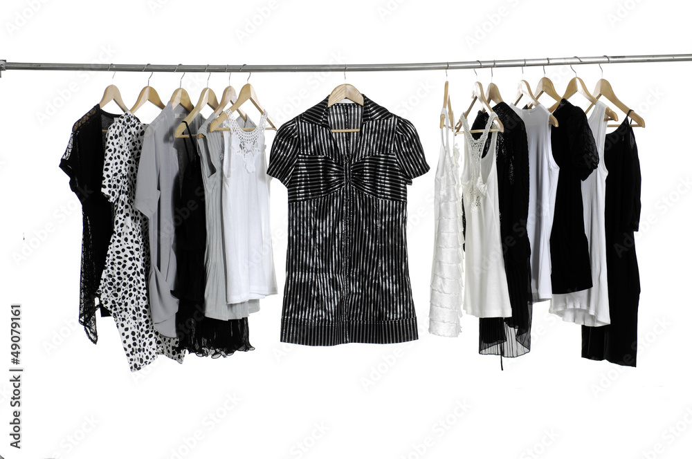 fashion clothing on hangers at the show fashion clothing on hangers at the show