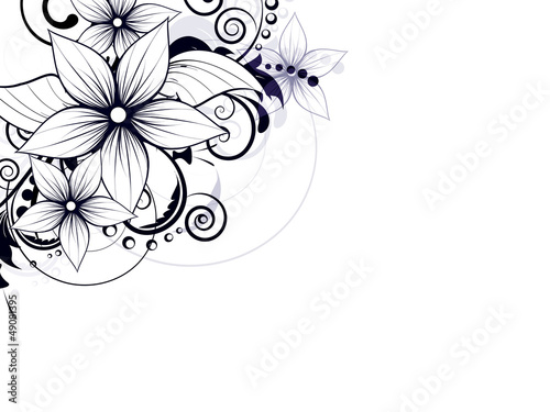 Abstract background with floral ornament elements