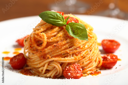 Fotografia, Obraz pasta italiana spaghetti al pomodoro
