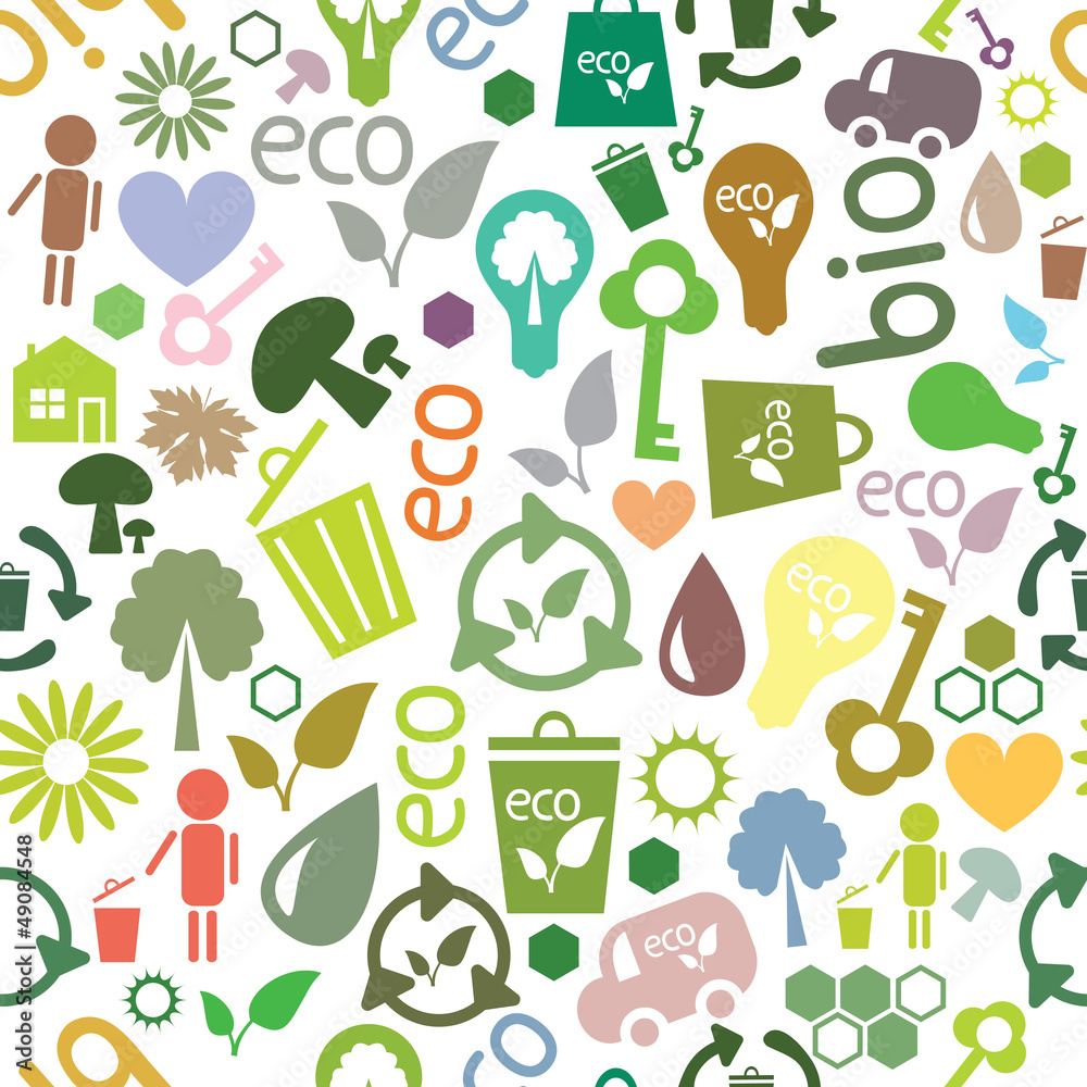 colored seamless pattern of ecological symbols colored seamless pattern of ecological symbols