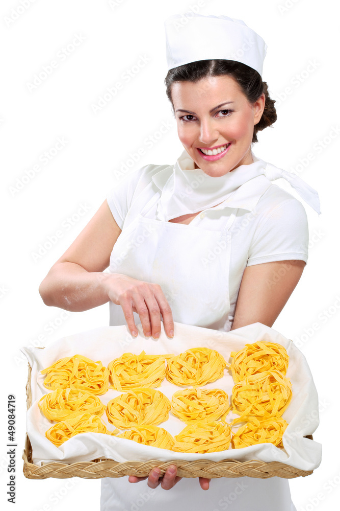 young beautiful woman showing bread young beautiful woman showing bread