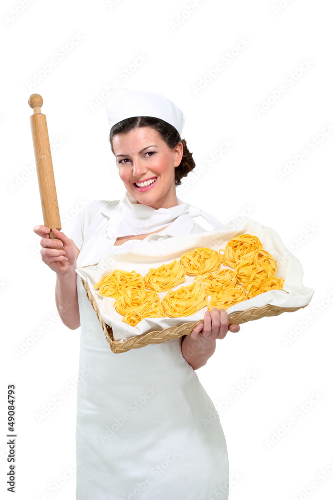 young beautiful woman showing bread young beautiful woman showing bread