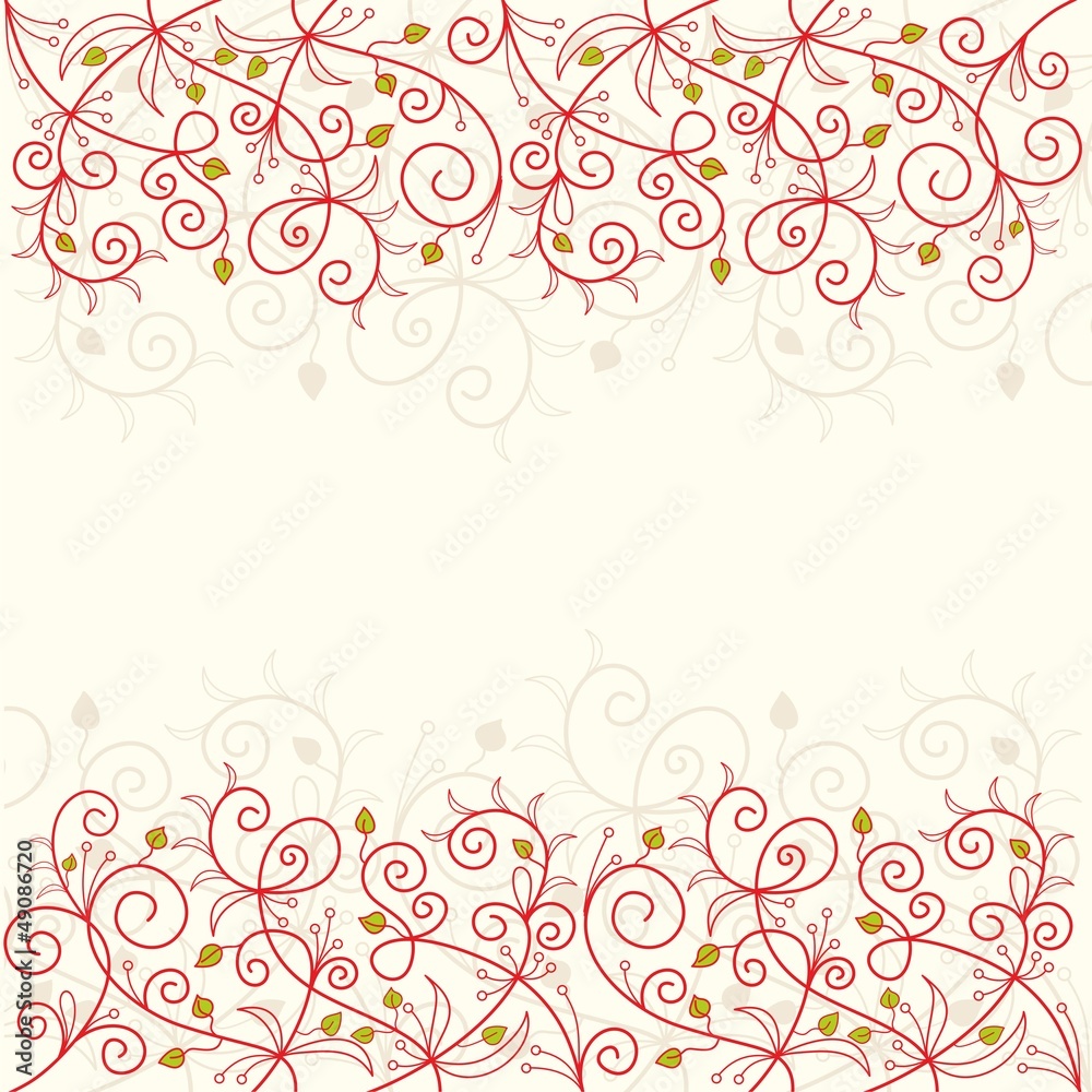 Floral pattern. Invitation template.