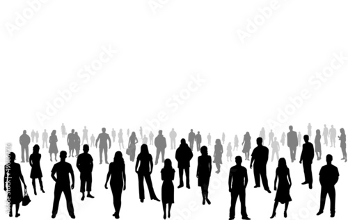 crowd of people - vector silhouettes #49086776