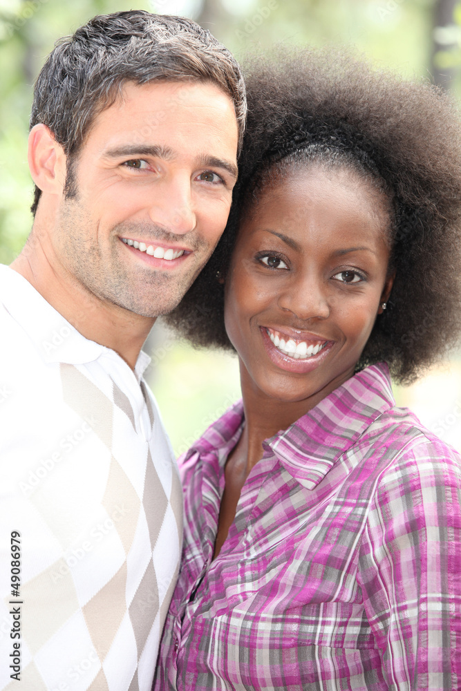 Portrait of an interracial couple Portrait of an interracial couple
