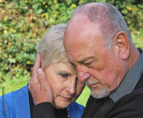Senior couple in grief