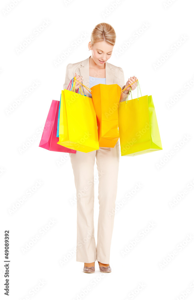 woman with shopping bags woman with shopping bags
