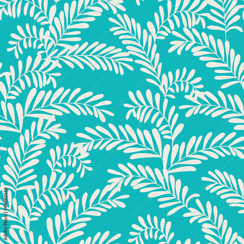 Seamless stylish blue leaf pattern Seamless stylish blue leaf pattern