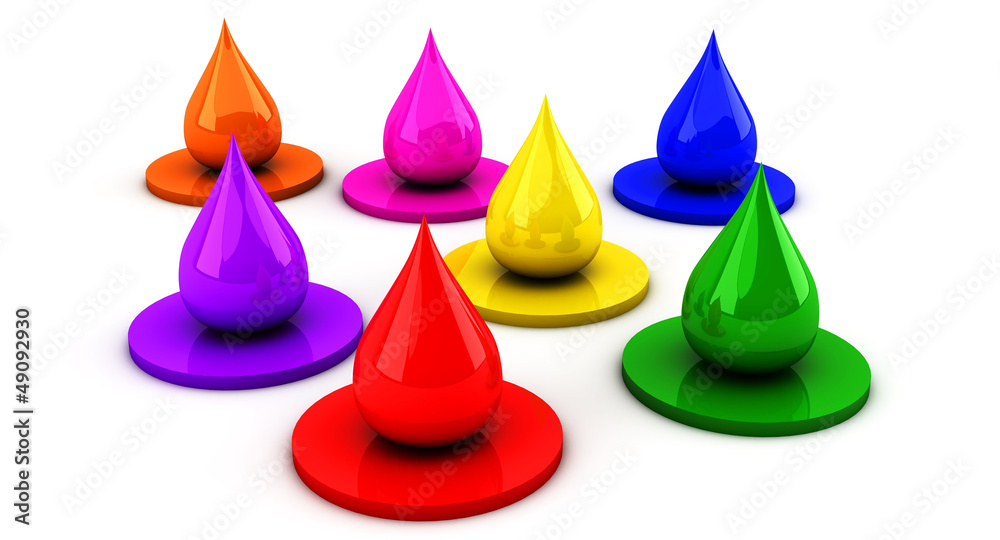 Color Drops in 3d Color Drops in 3d