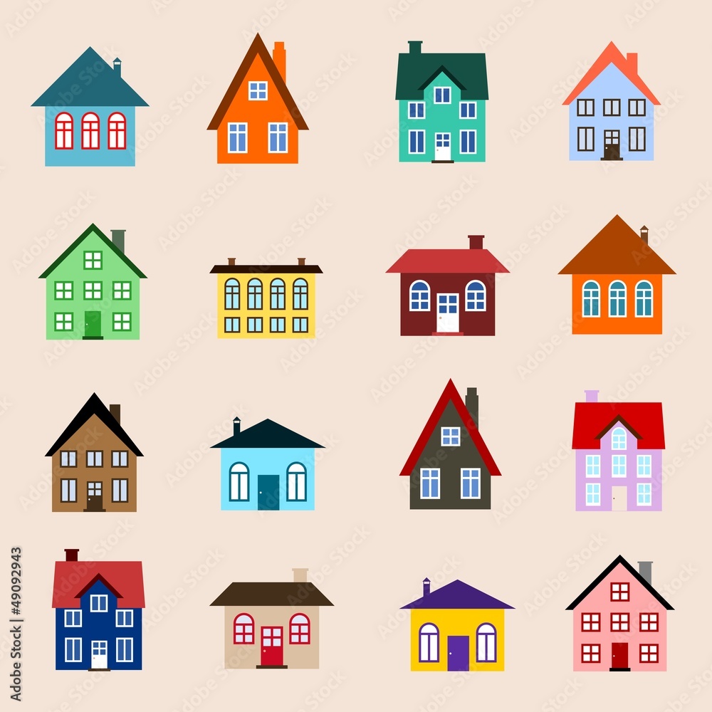 Building set - architecture icon group Building set - architecture icon group