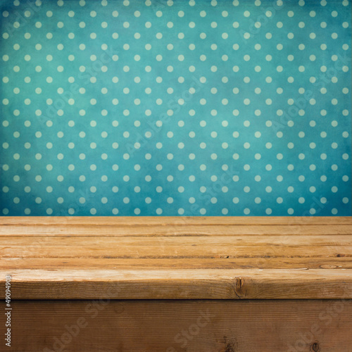 Background with wooden deck table