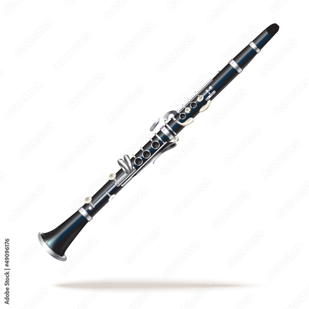 Fototapeta premium Classical clarinet, isolated on white background