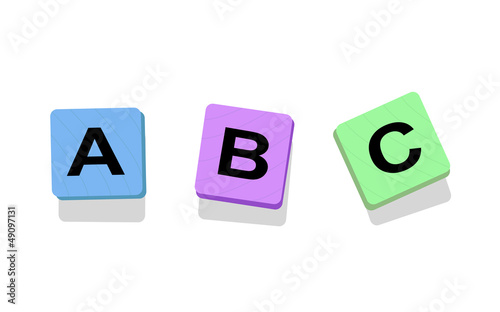 ABC alphabet educational toy letter blocks vector illustration