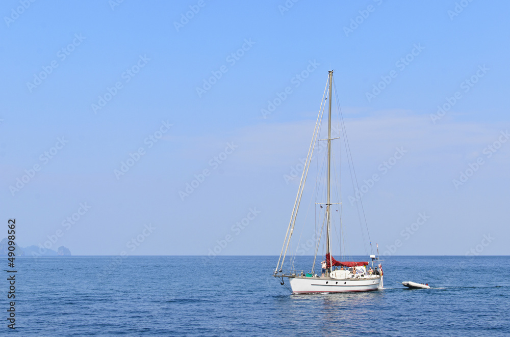 sailboat on andaman sea at koh mook, Trang province, thailand