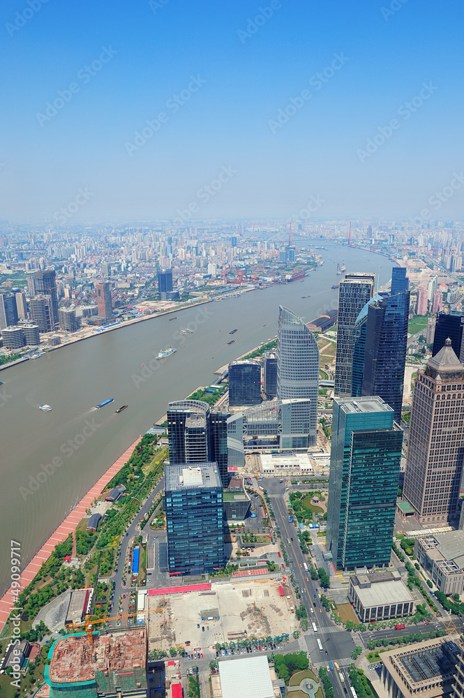 Fototapeta premium Shanghai aerial in the day