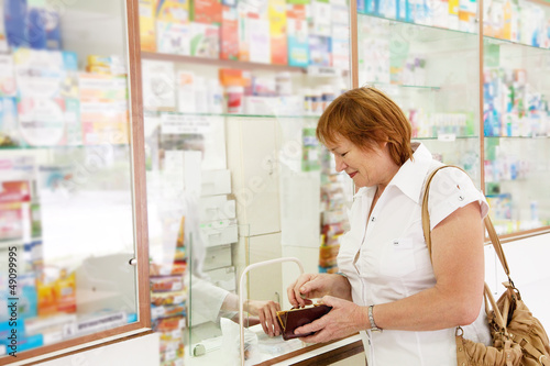 Mature woman buys drugs