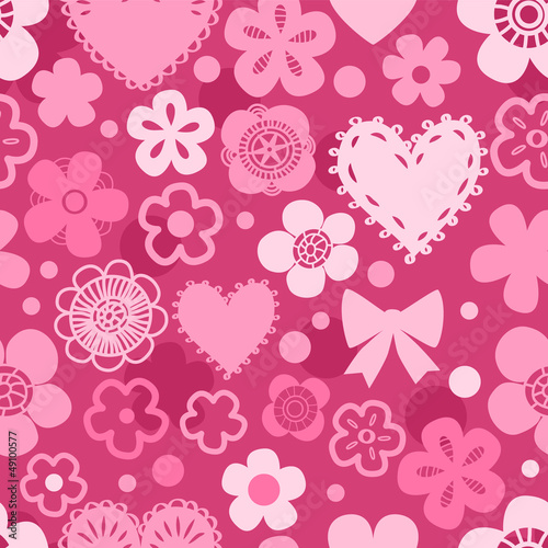 Colorful pink flowers ans h...