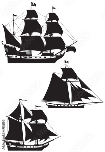 Pirate Ship silhouettes