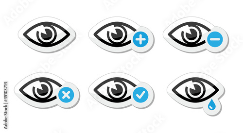 Eye sight icons set - vector
