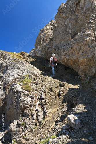 hiker in Dolomites - Alta via Bepi Zac