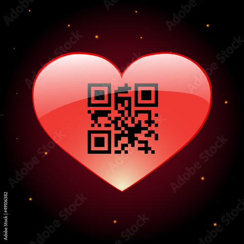 Heart with qr code photo