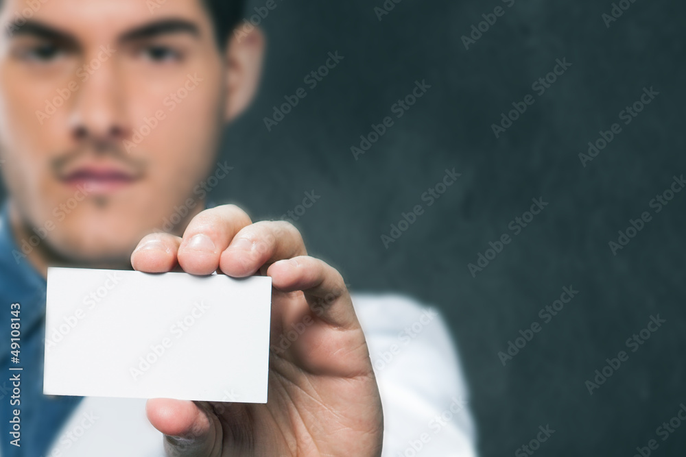 Doctor offering us his business card Doctor offering us his business card