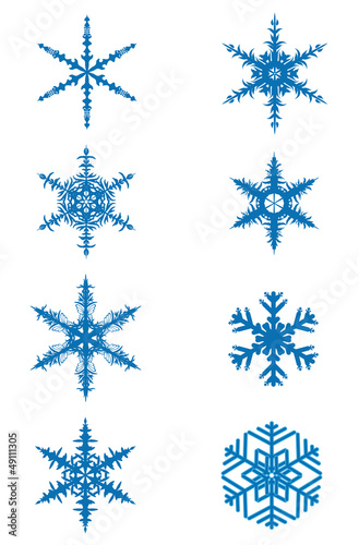 Blaue Schneeflocken