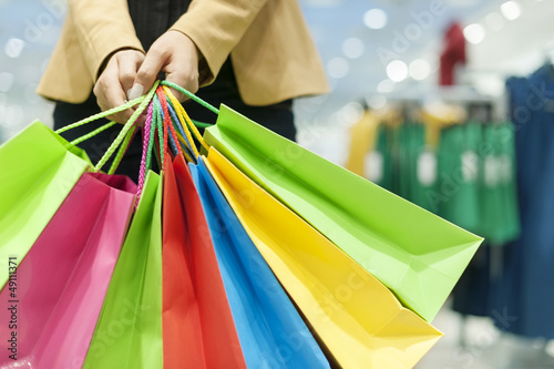 Woman holding shopping bags