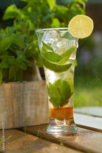 Fresh drink with mint