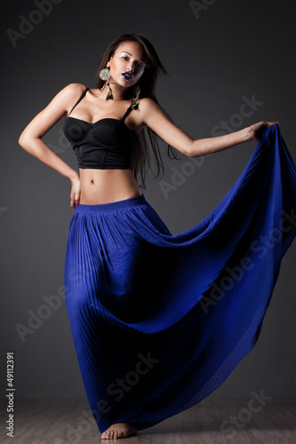 beautiful woman in black bra