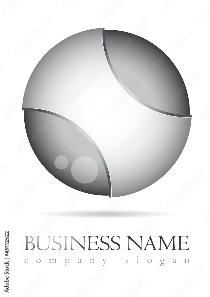 Business logo 3D glossy metal design Business logo 3D glossy metal design