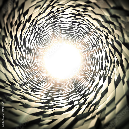 Carta da parati 3D Tunnel - Carta da parati Abstract sci-fi 3d Tunnel