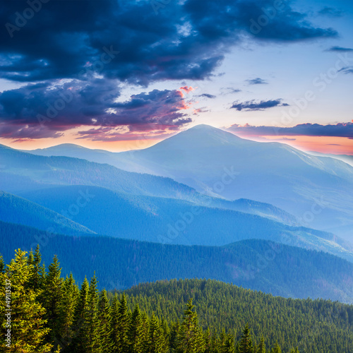 Summer landscape in mountains