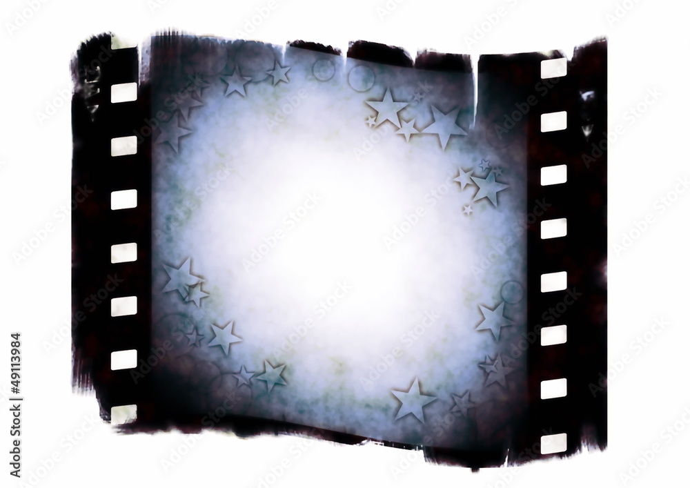 Obraz premium Old blank film strip with stars texture isolated